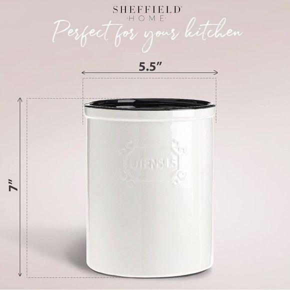 SHEFFIELD HOME Heartland Hive Collection Ceramic Kitchen Utensil Holder - Picture 3 of 9
